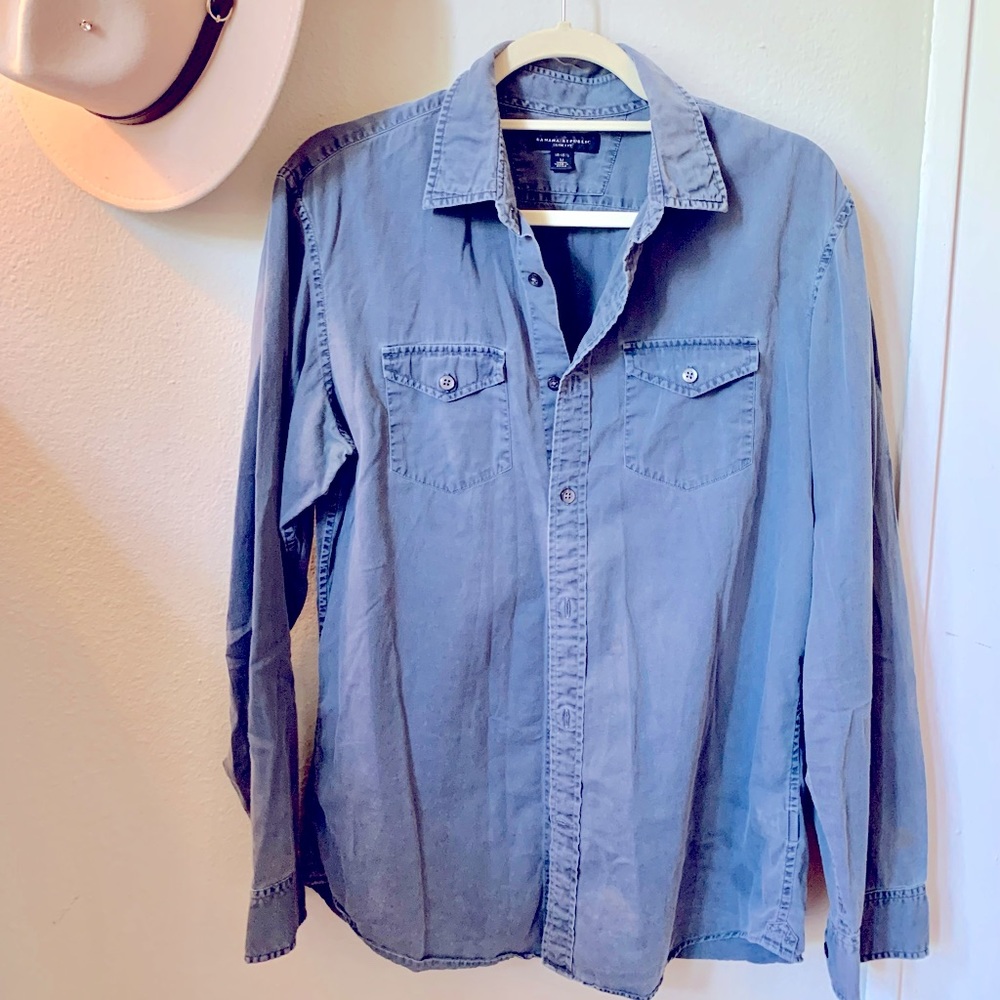 Mens Banana Republic M blue Jean button down